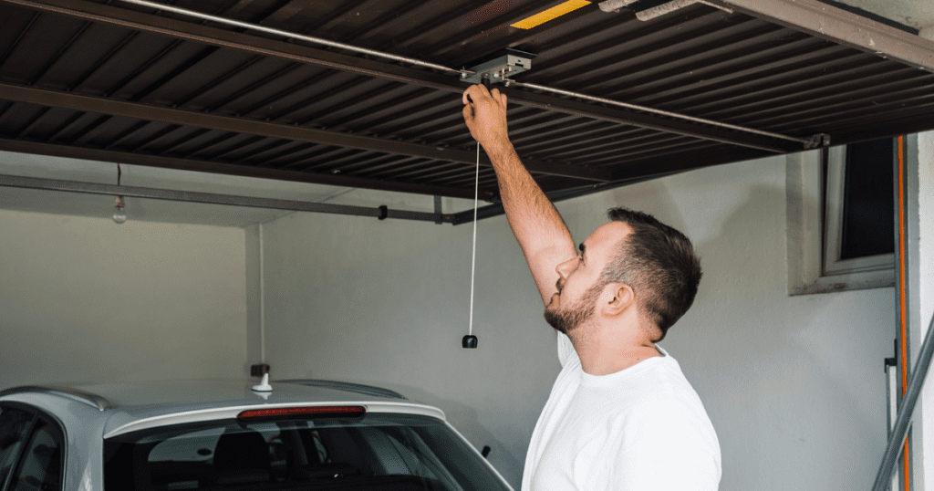 how to close garage door manually