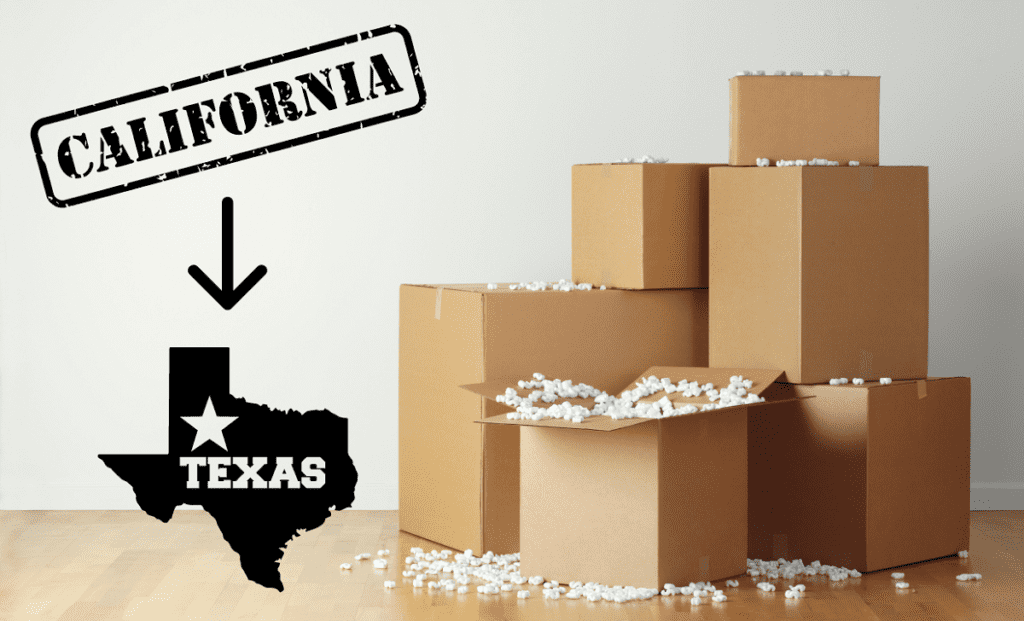 moving from california to texas