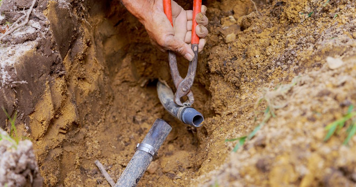 how to find broken sprinkler pipe underground