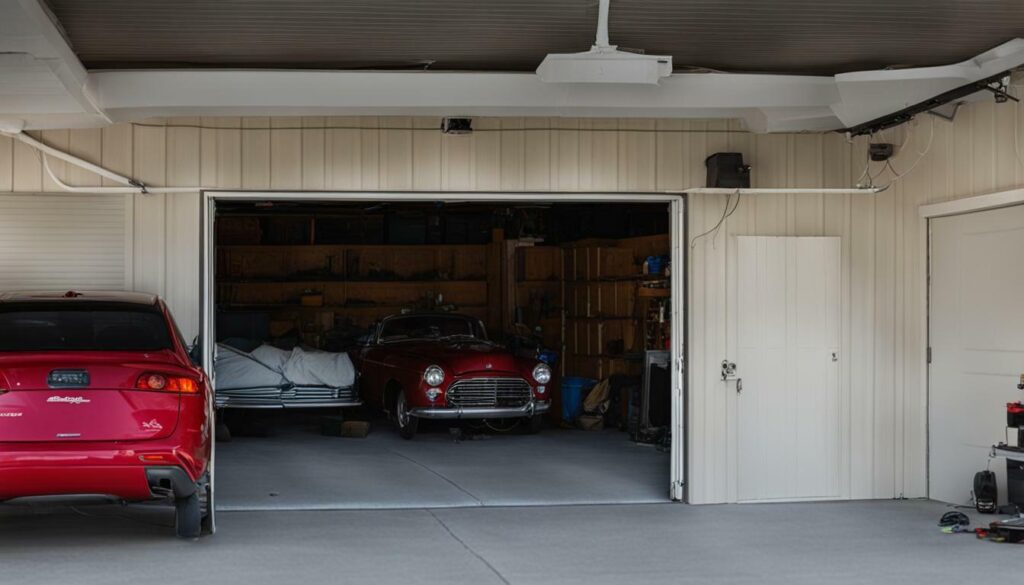 garage door stuck open