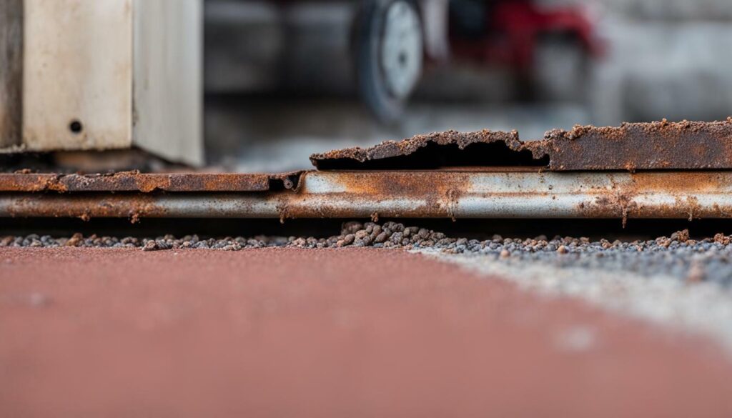 garage door track jammed