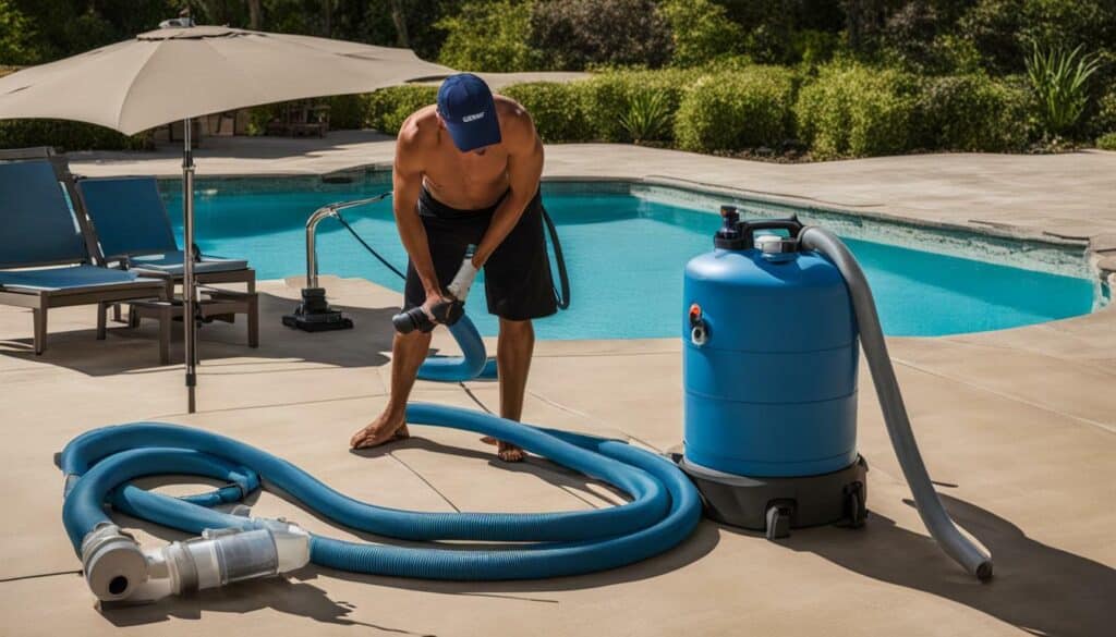 pool vacuuming with sand filter
