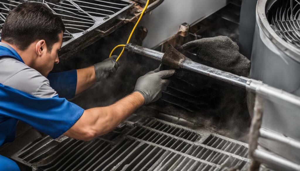 using chemicals to clean a dirty evaporator coil