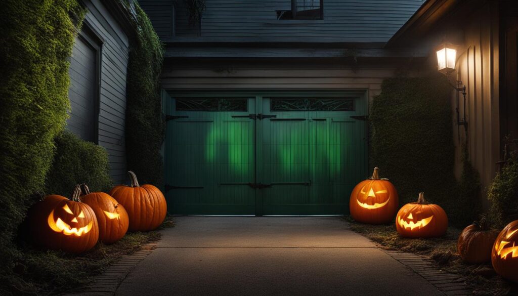 fun Halloween garage door makeover