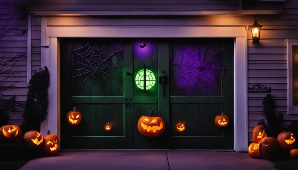 spooky garage door decorations