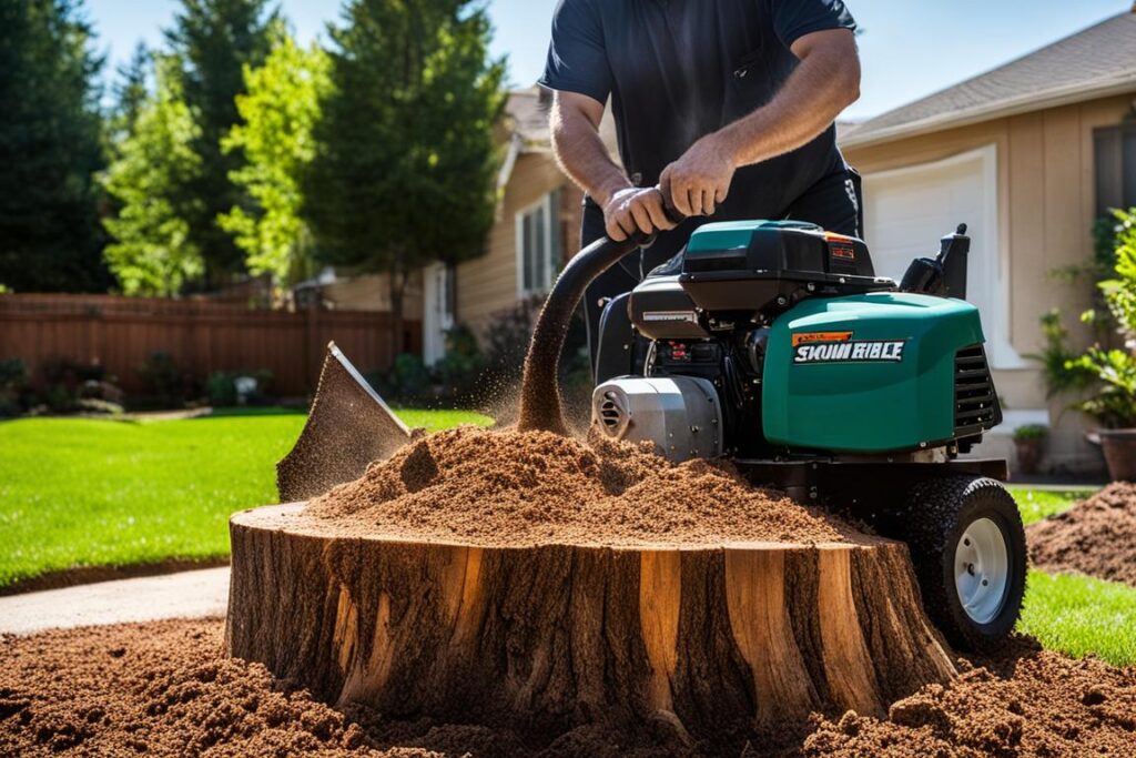 tree stump grinding process