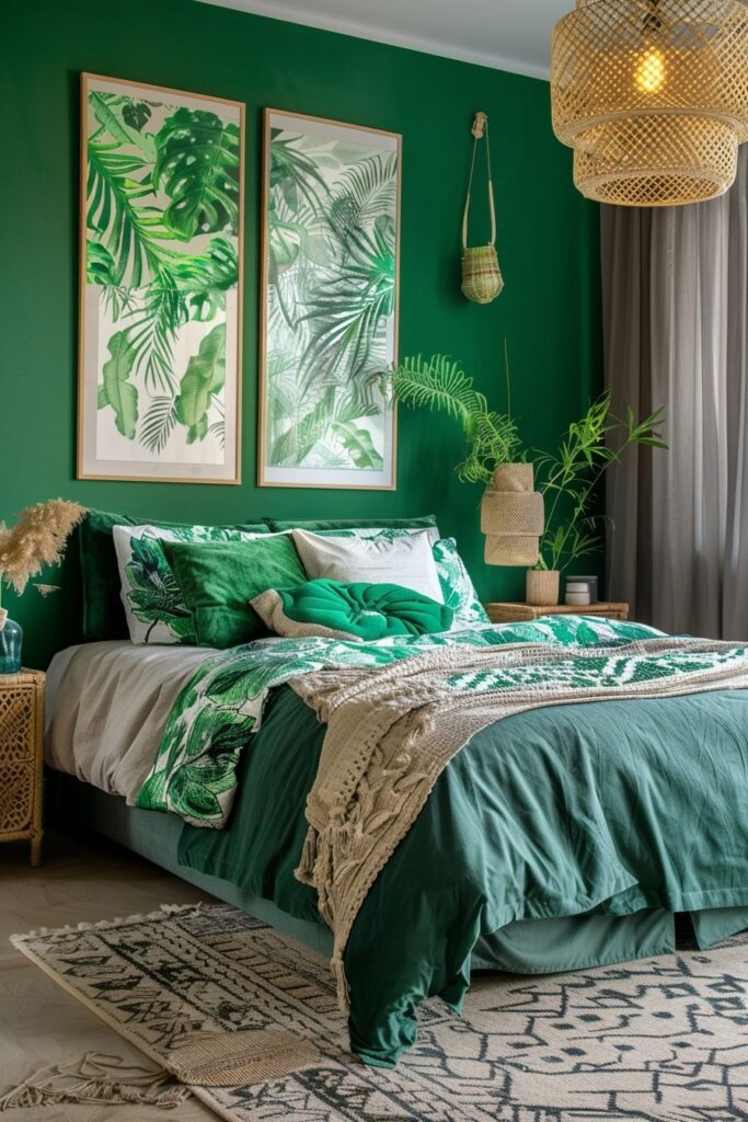 Emerald Retreat: Green Boho Bedroom Concepts