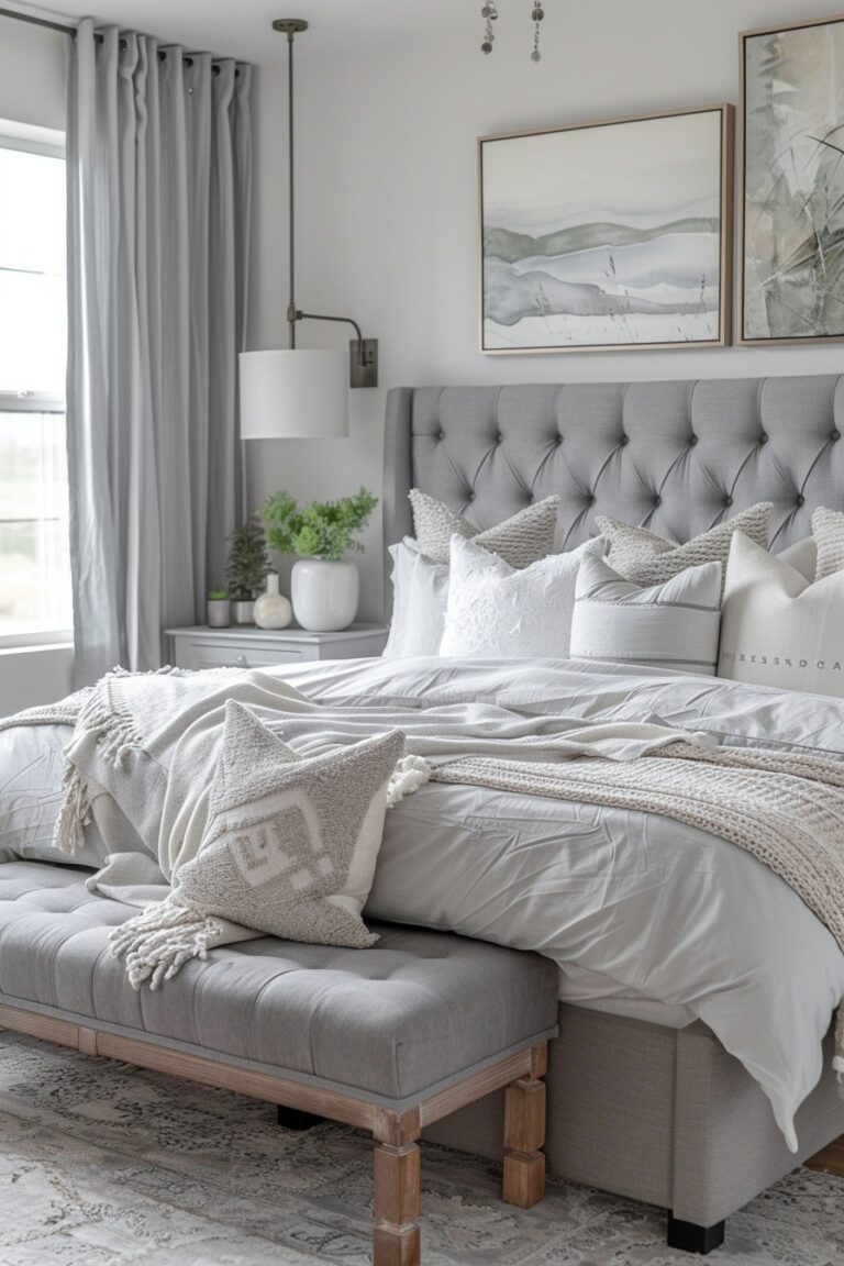 29 Grey Boho Bedroom Decor Ideas