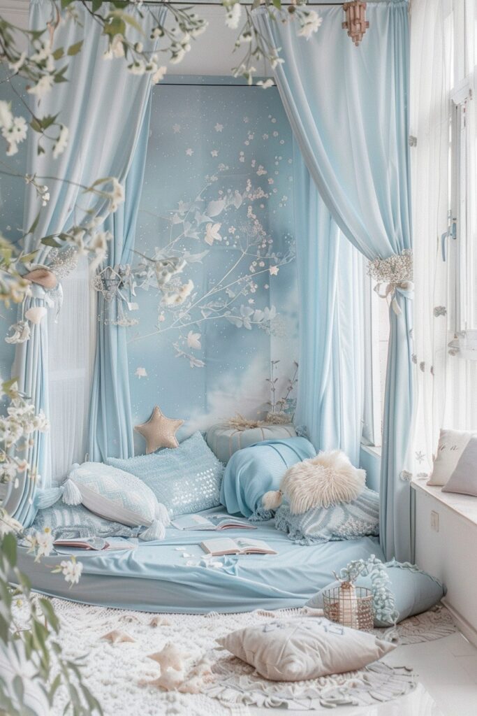 Heavenly Escape: Light Blue Boho Paradise