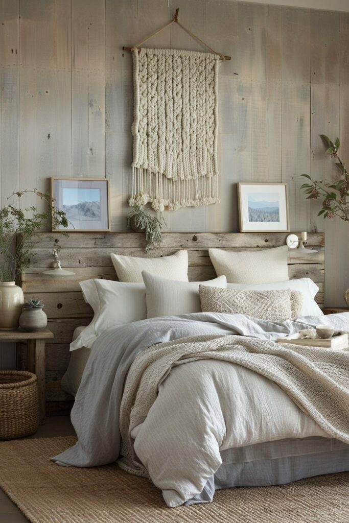 Natural Elements in Misty Mountains: A Grey Boho Bedroom