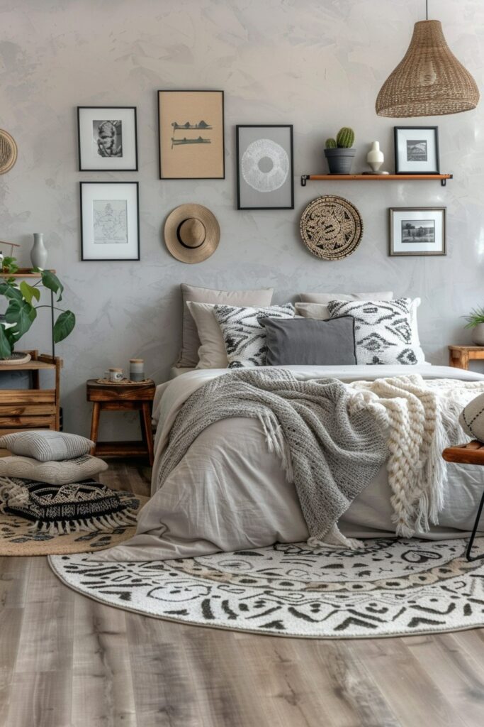 Serene Shades: Inspirations for a Grey Boho Bedroom