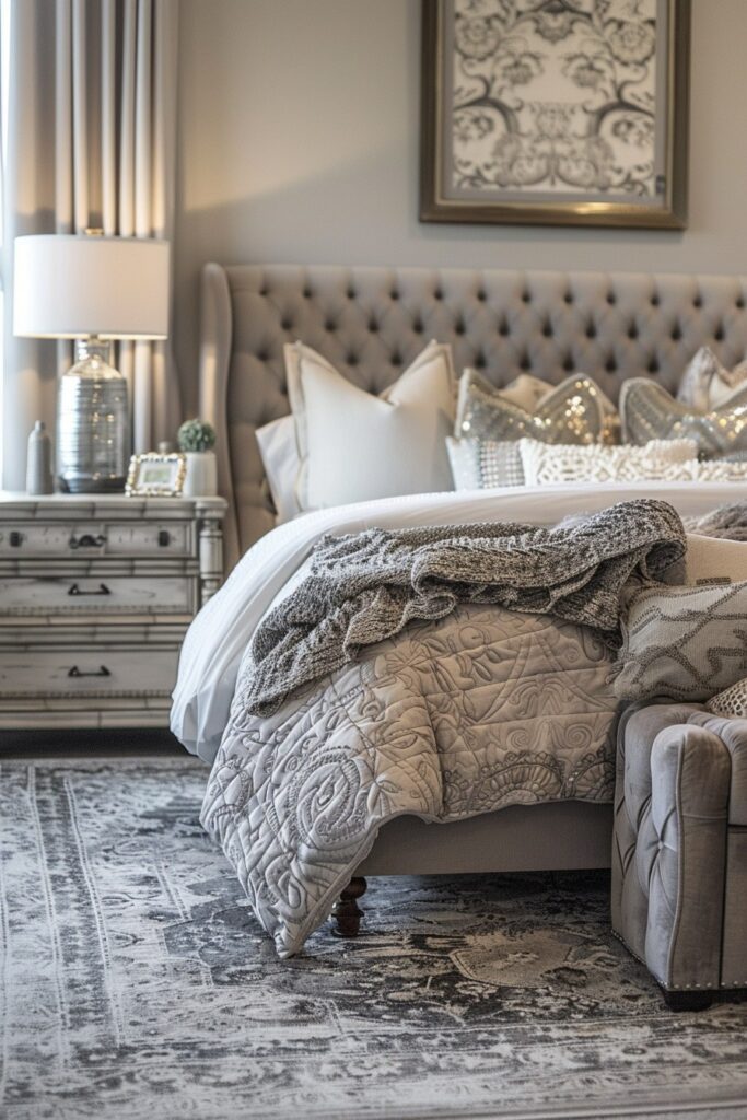 Ambient Soft Shadows: Grey Boho Bedroom Styles