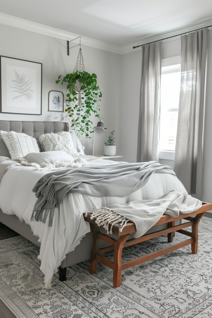 Solace in Smoke: Atmosphere in a Grey Boho Bedroom