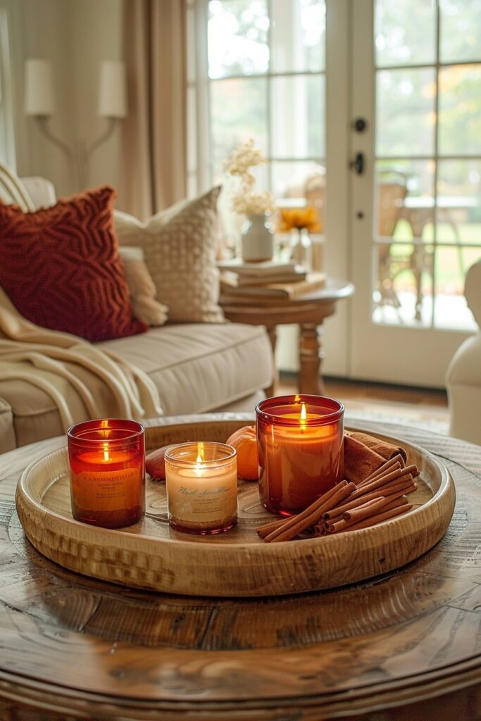 Warm Fall Scented Candle Arrangements