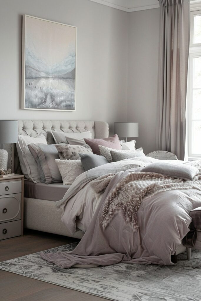 Dusk's Dreaminess: Setting the Mood in a Grey Boho Bedroom