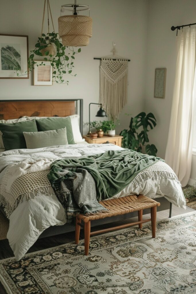 Sage Haven: Mood Setting in a Green Boho Bedroom