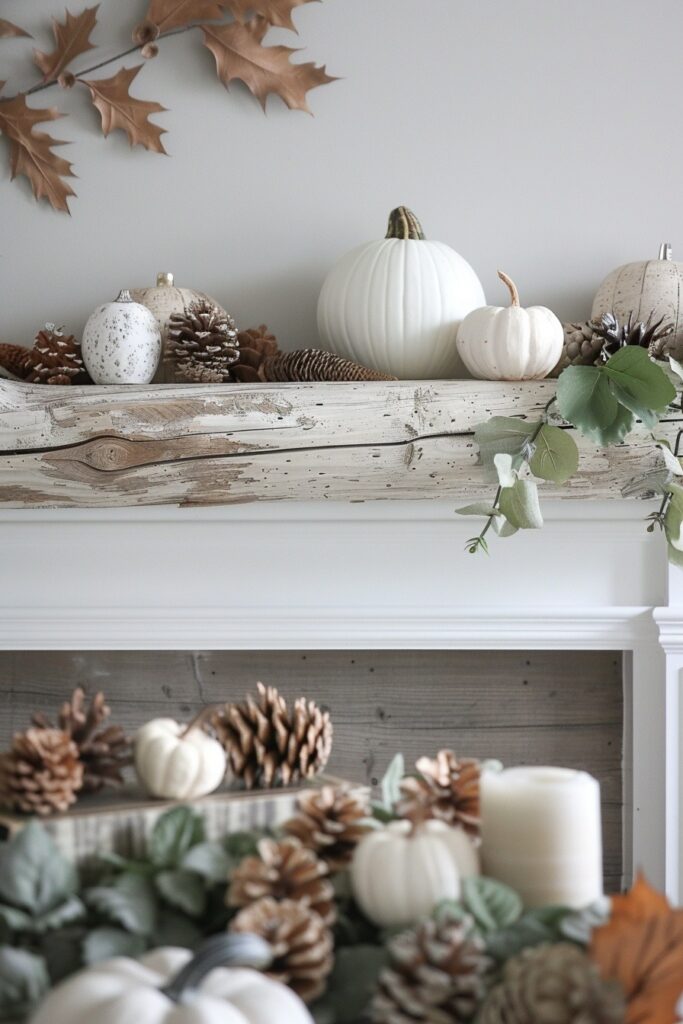 Natural Wood Mantel Fall Designs