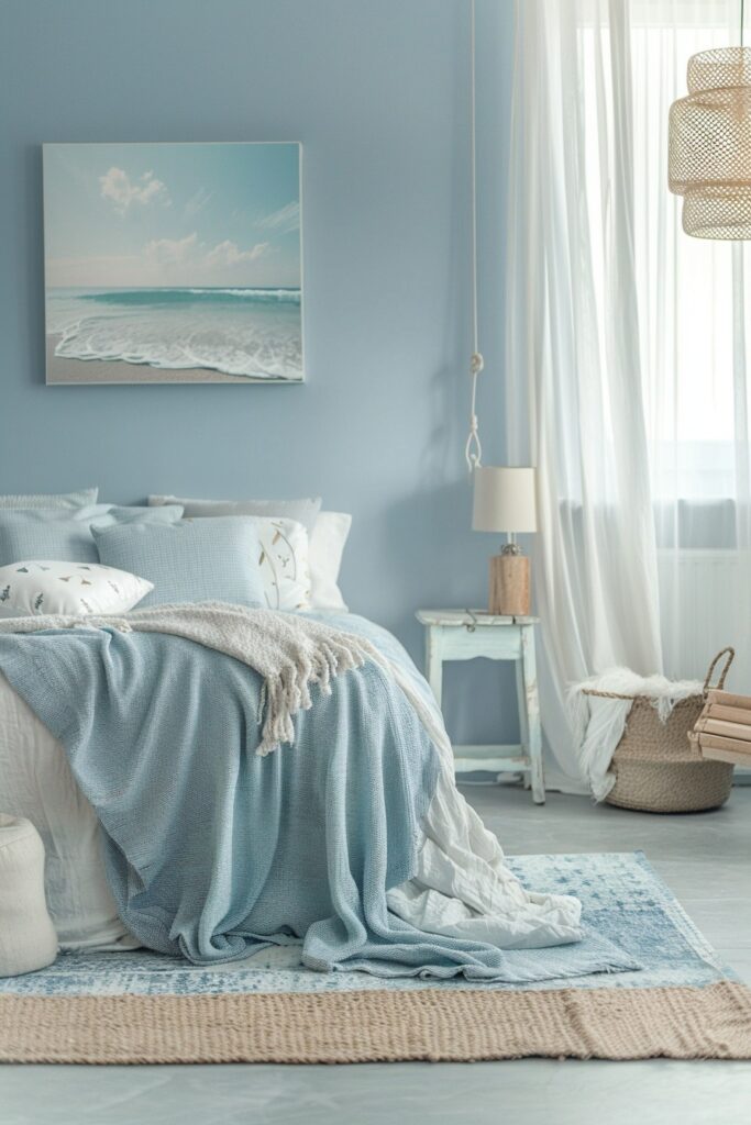 Whispering Tides: Light Blue Boho Haven