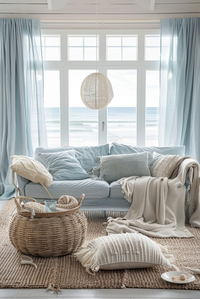 Seaside Retreat: Light Blue Boho Sanctuary