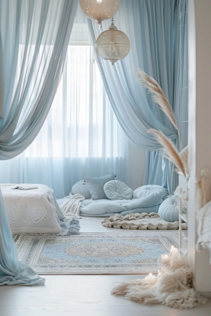 Azure Sanctuary: Light Blue Boho Escape