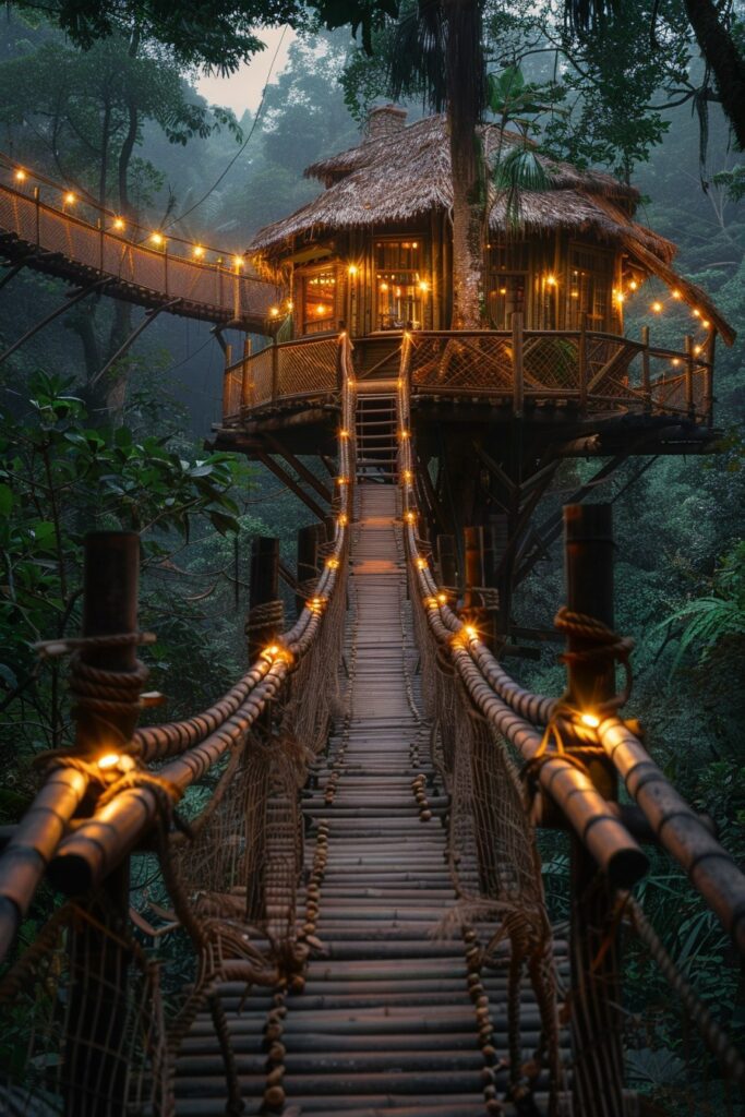 Bamboo Bridge Bower: Canopy Pathway in the Heavens