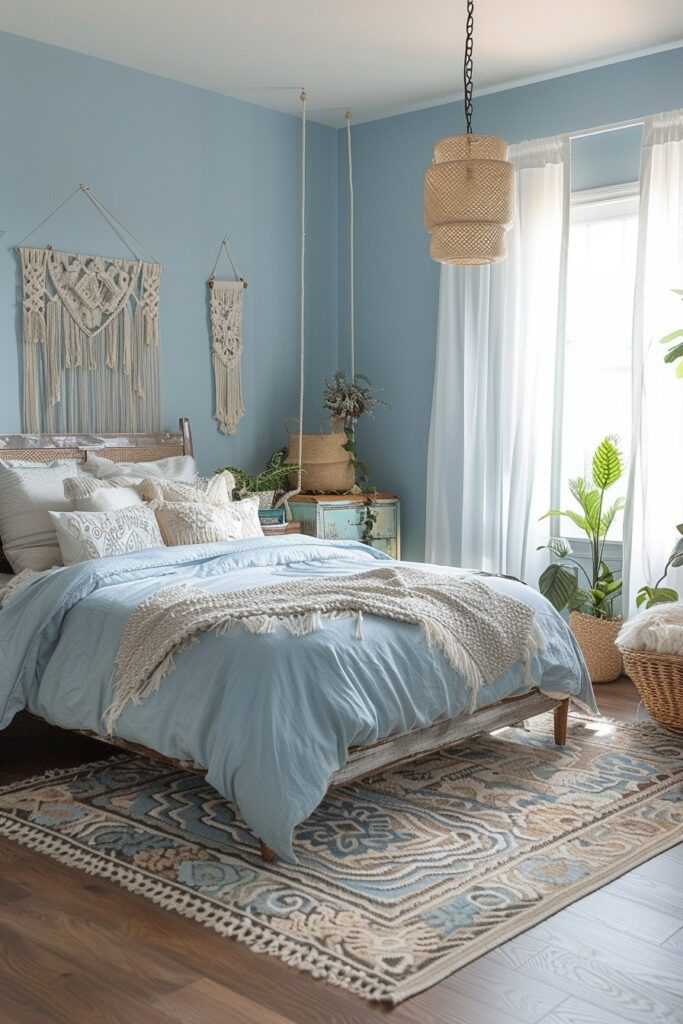 Sky Tranquility: Light Blue Boho Retreat