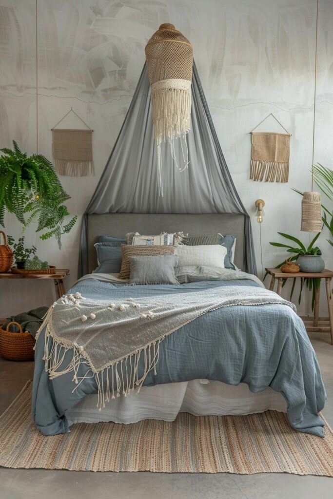 Serenade in Slate: Harmonizing Your Grey Boho Bedroom