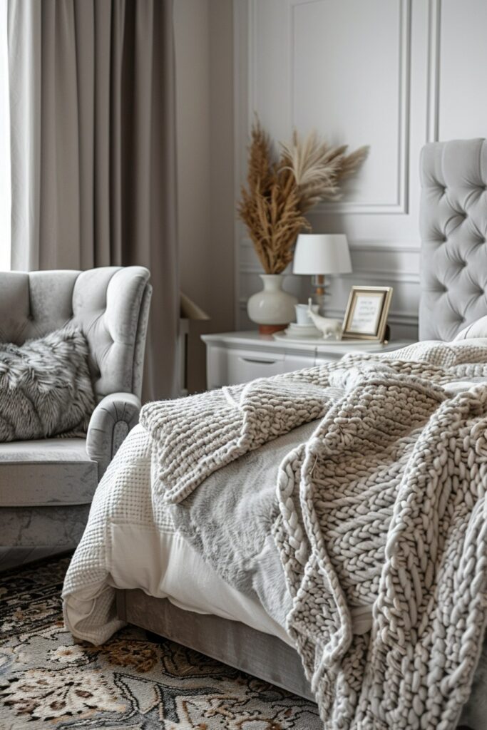 Haven of Haze: Comfort in a Grey Boho Bedroom