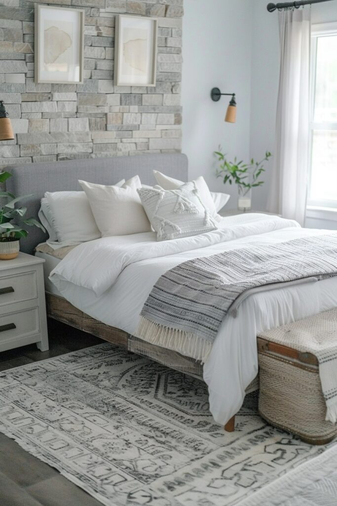 Retreat into Stone Serenity: Grey Boho Bedroom Ideas