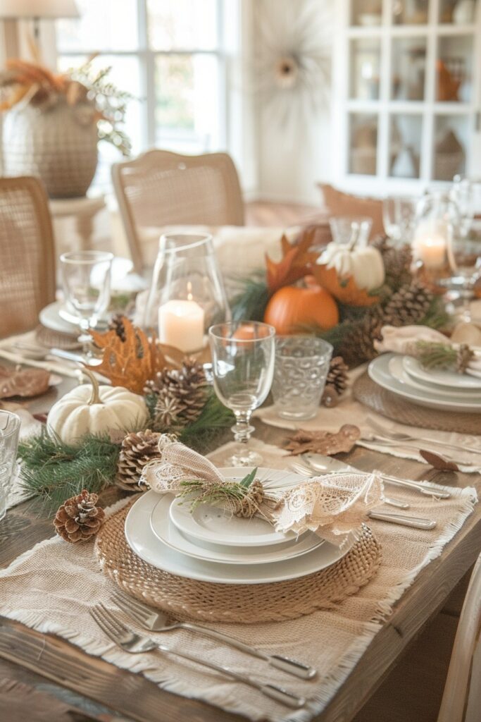 Burlap and Lace Fall Decorations