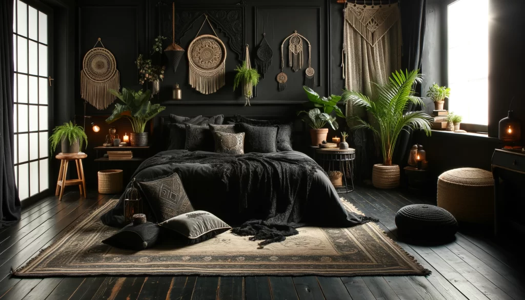 Black Boho Bedroom