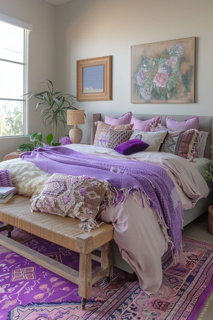 Lavender Boho Bedroom