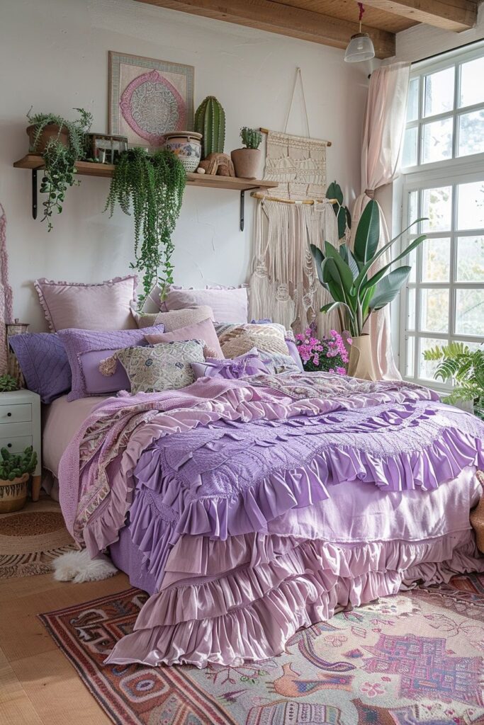 Lavender Boho Bedroom