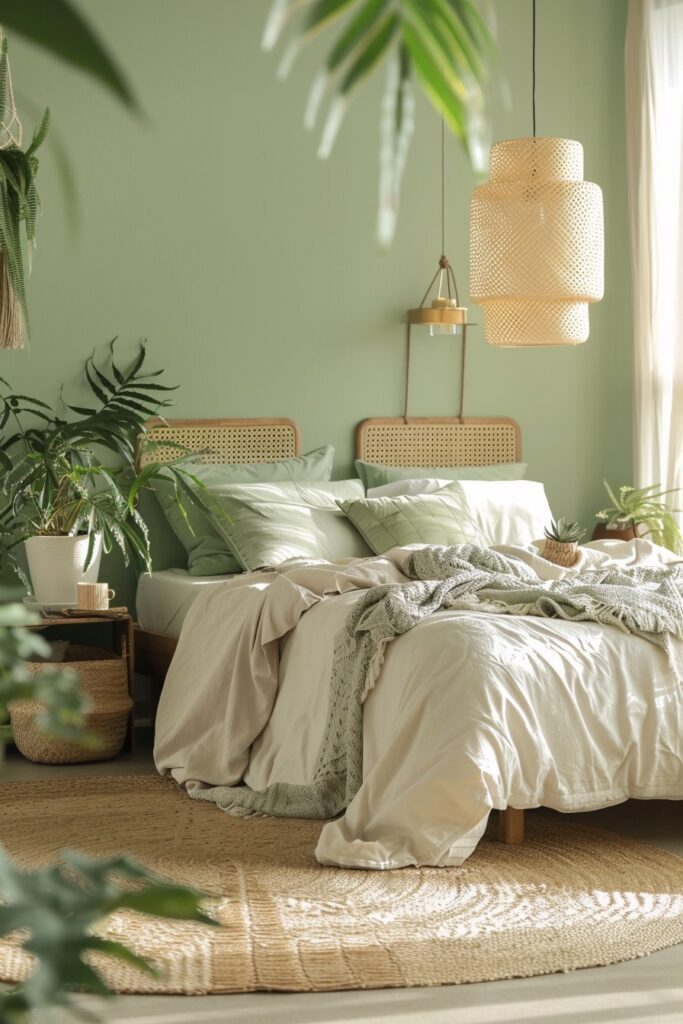 Fern Grotto: Organic Touches in a Green Boho Bedroom