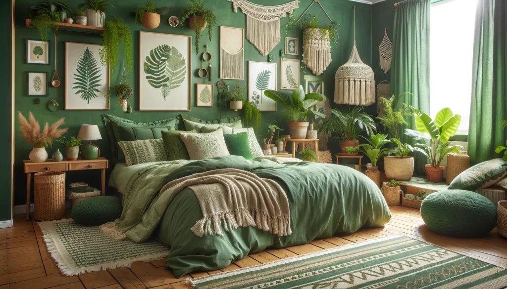 Green Boho Bedroom Ideas