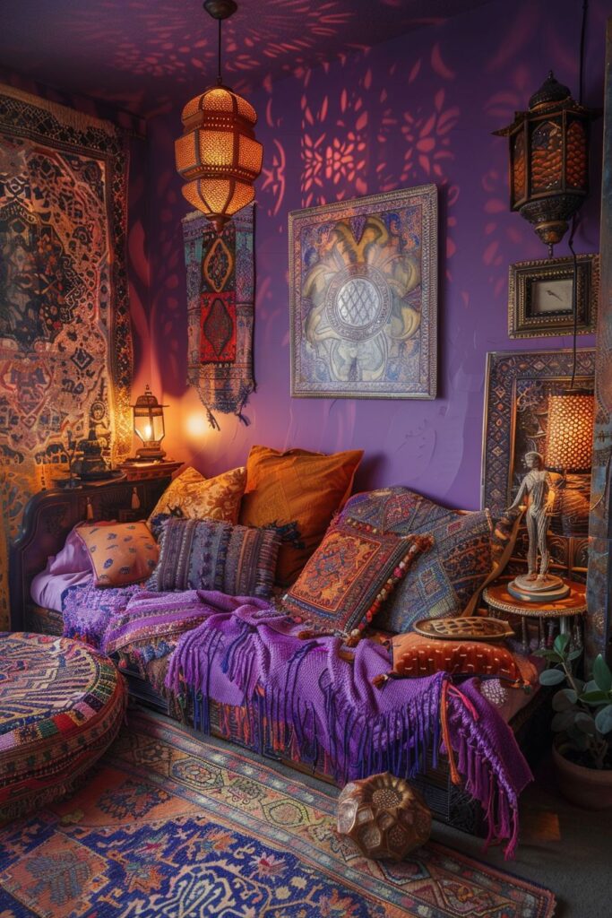 Lavender Boho Bedroom