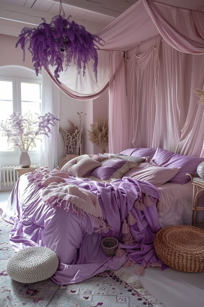 Lavender Boho Bedroom