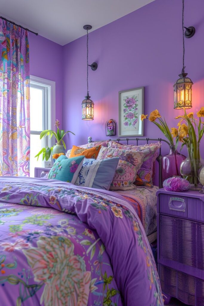 Lavender Boho Bedroom