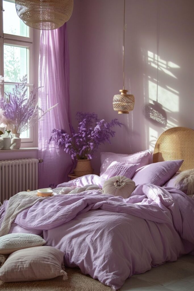 Lavender Boho Bedroom