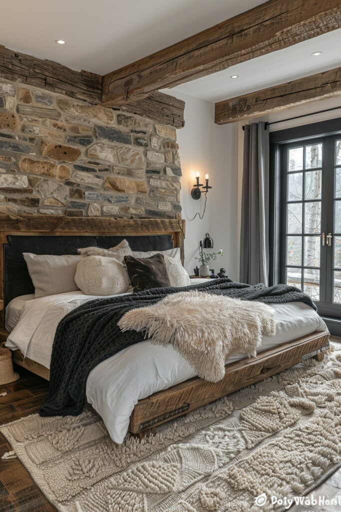 Rustic Black with Wood Accents