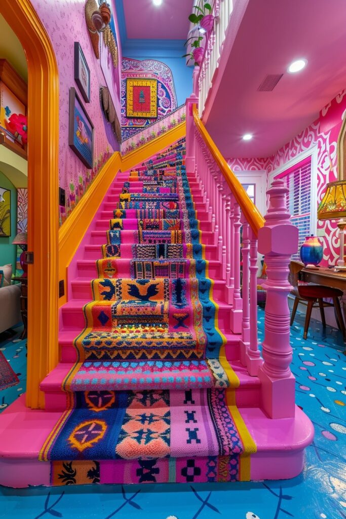 Vibrant Staircase Accents