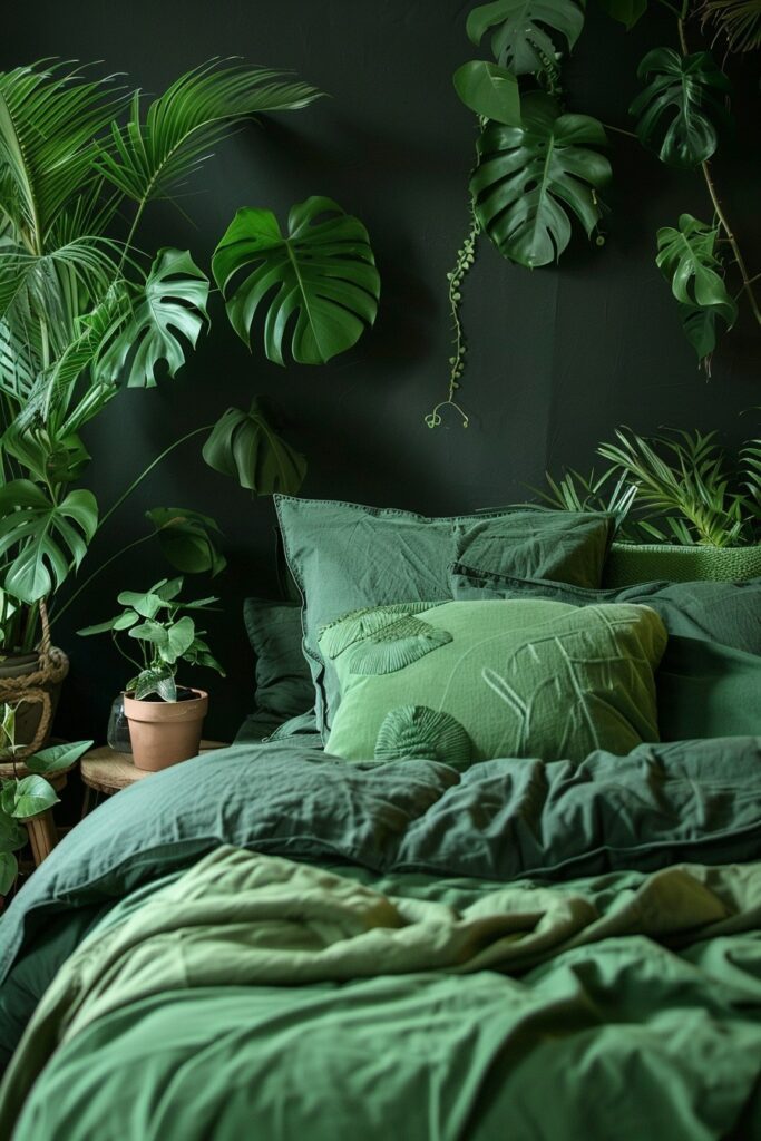 Black and Jungle Greenery