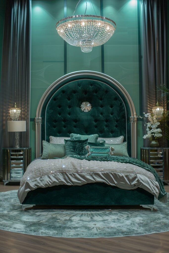 Deco Crown: Emerald and Chrome