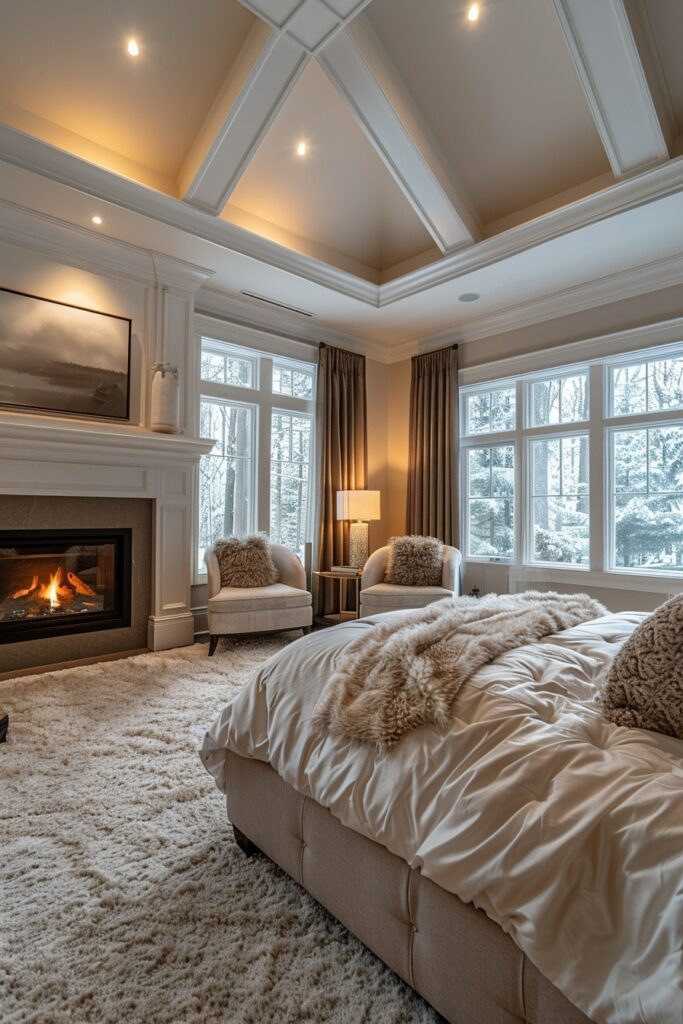 Suburban Oasis: Master Bedroom Fireplaces