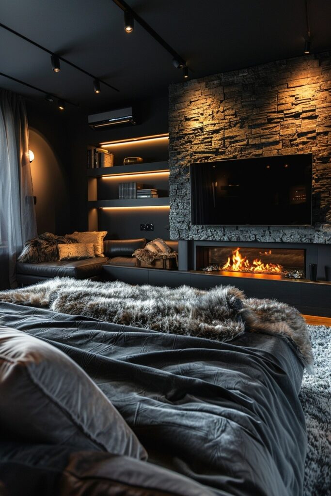 Smart Comfort: High-Tech Bedroom Fireplaces