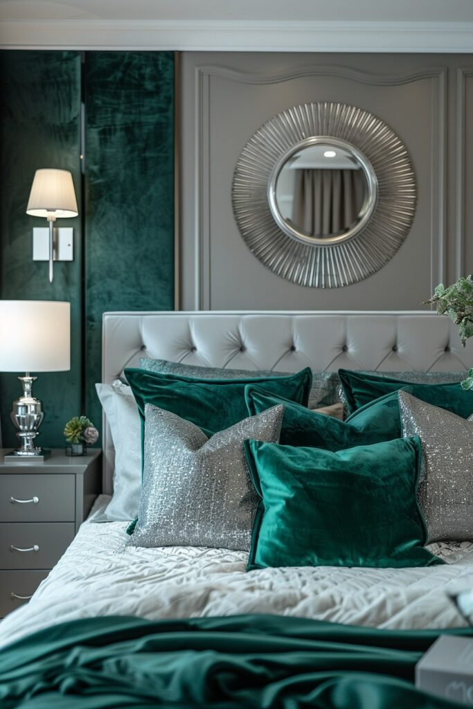 Deco Brilliance: Emerald and Silver