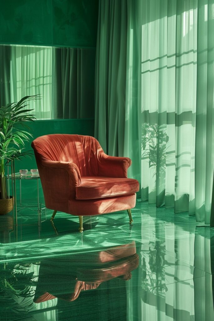 Reflective Emerald Deco