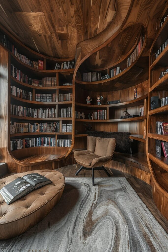 Curved Bookshelf Designs