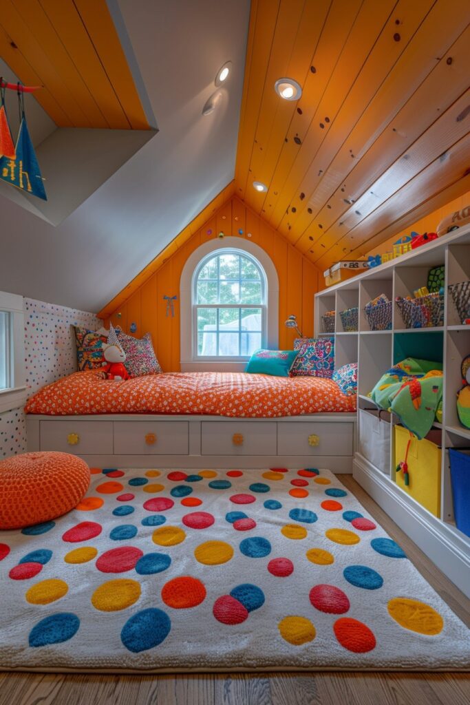 Vibrant Children’s Attic Playroom