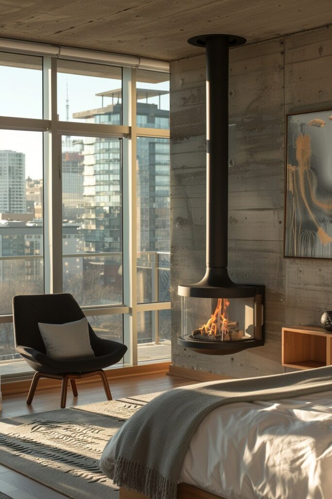 Urban Warmth: City Bedroom Fireplaces